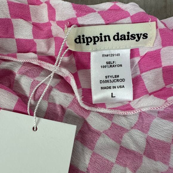 NEW Dippin Daisys Nomad Sarong Checked Out Pink Size Large - Picture 4 of 6